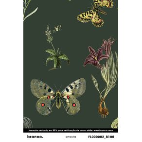 Papel-de-parede-petalas-e-asas-verde-escuro