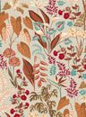 Papel-de-parede-classico-tropical-bege-e-escarlate