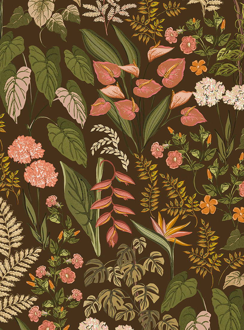 Papel-de-parede-classico-tropical-marrom