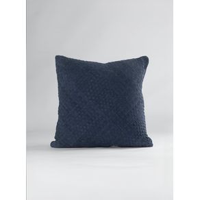 Almofada trama de couro azul escuro