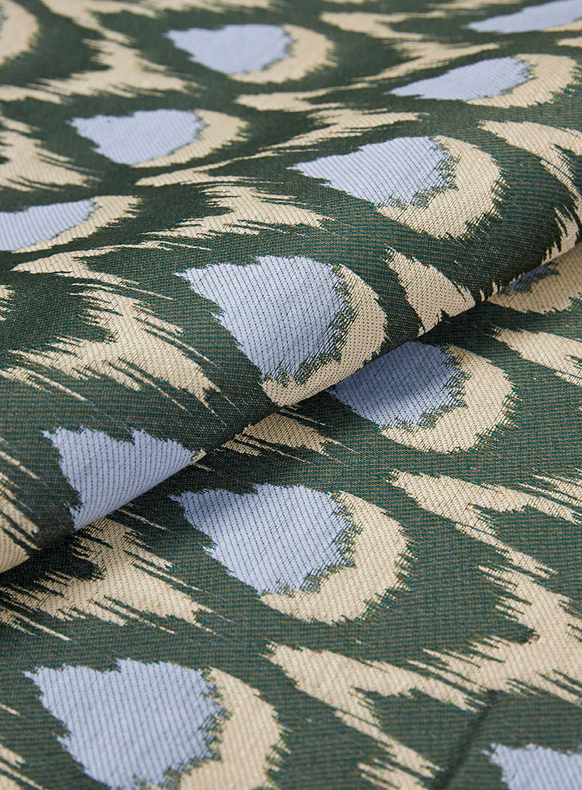 Tecido-Jacquard-Rafia-Penas-Verde-e-Azul--Dublado-