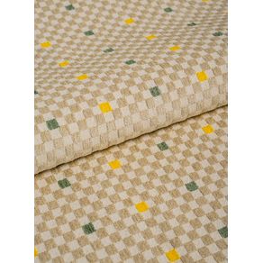 tecido-xadrez-pontinhos-bege-e-verde