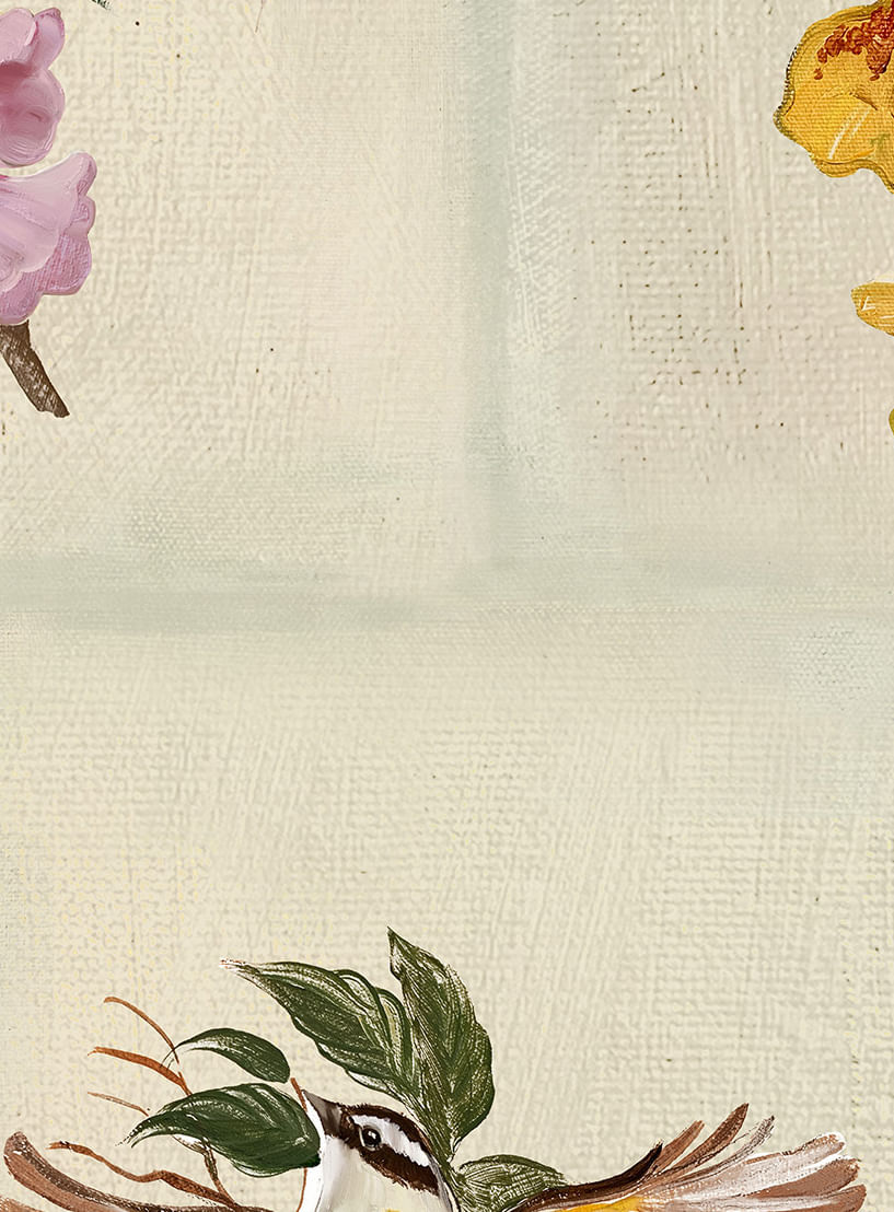 Papel-de-Parede-Retratos-de-Passaros-e-Flores